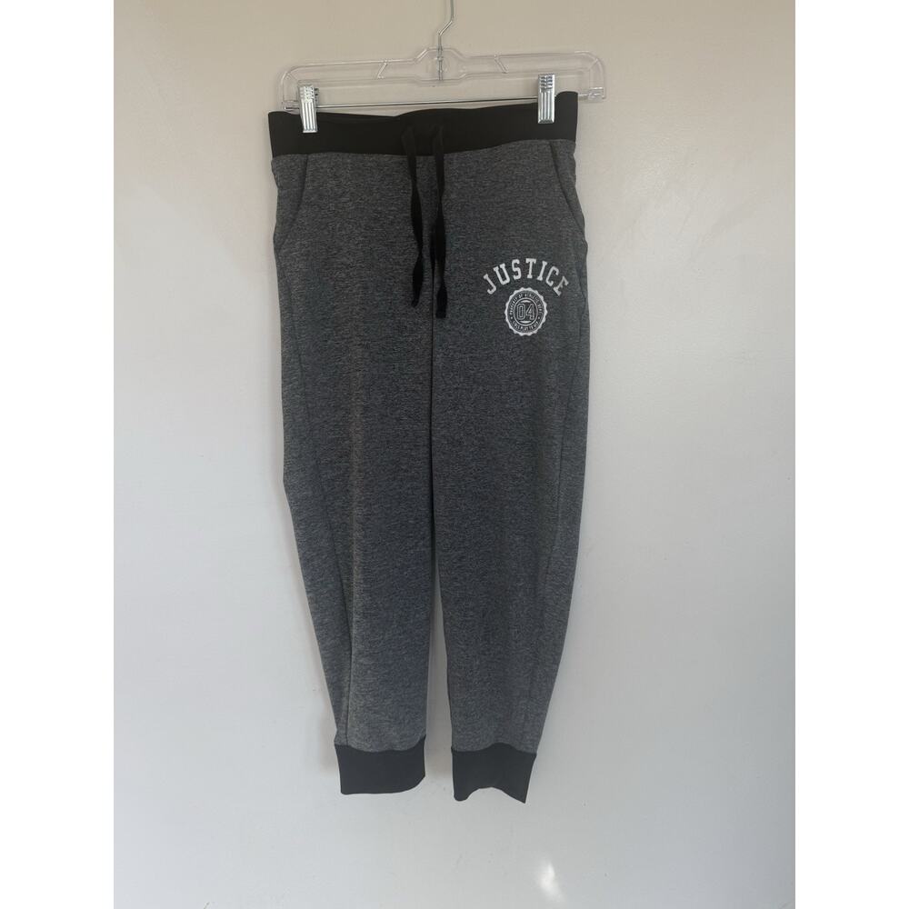 Justice Girls Jogger Pants Gray Size 12 Polyester Blend Drawstring Elastic Waist